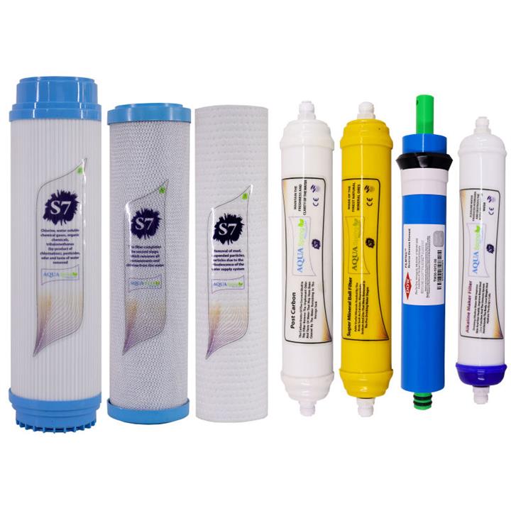 فیلتر دستگاه تصفیه آب آکوآ اسپرینگ مدل F-S7-R7 N مجموعه 7 عددی